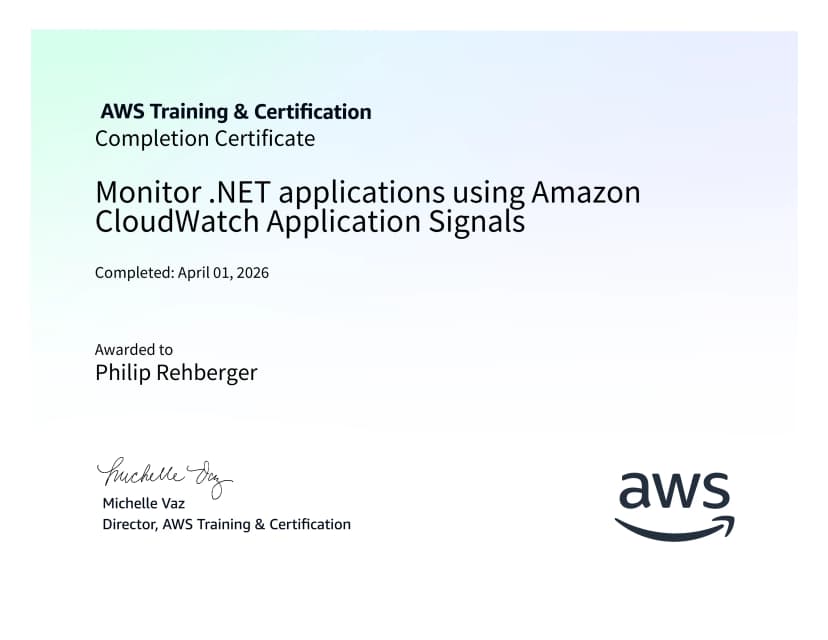 Monitor .NET applications using Amazon CloudWatch Application Signals