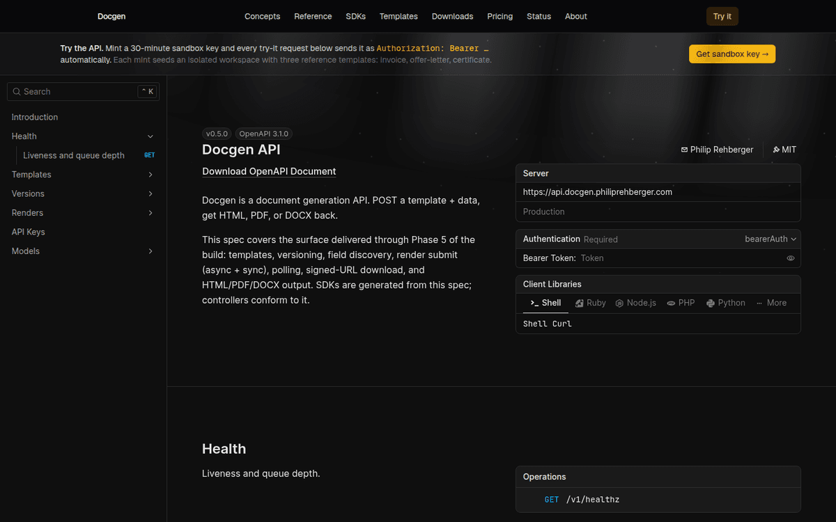 Docgen screenshot 2